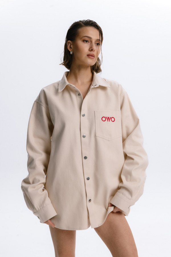 Рубашка OYYO «Тишина силы» База капучино XL